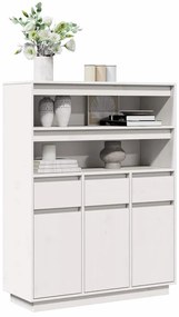 Aparador alto 89x34x116,5 cm madeira de pinho maciça branco