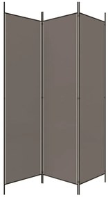 Biombo/divisória com 3 painéis 150x220 cm tecido antracite