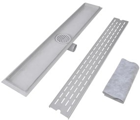 Dreno de chuveiro linear 2 pcs linhas 830x140 mm aço inoxidável