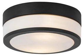 Candeeiro de teto exterior moderno preto 23 cm IP44 - Flavi Moderno