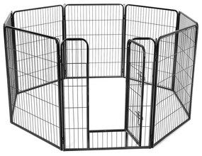 Gaiola para animais com cercado portátil de 8 painéis | FEANDREA | 240 x 80 x 100 cm | preto | PPK81H.
