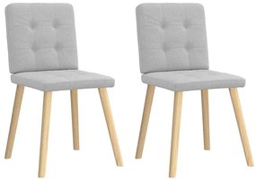 Cadeiras de jantar 2 pcs tecido cinza nuvem
