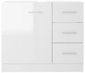 Móvel de Lavatório Kayke - Branco Brilhante - Design Moderno