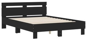 Estrutura cama c/ cabeceira 120x200 cm derivados madeira preto