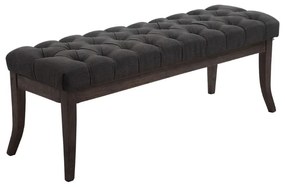 Banco Ramses em tecido com estrutura em antigo escuro 46 x 120 x 38 cm Cinzento escuro