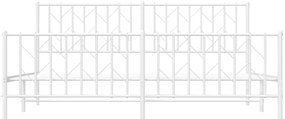 Estrutura de cama com cabeceira e pés 183x213 cm metal branco