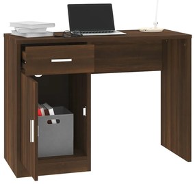 Secretária + gaveta/armário derivados madeira carvalho castanho