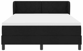 Cama Box Spring vidaXL com Colchão Preto 140x200 cm Tecido