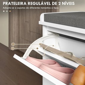 Banco Sapateira – Løvik – 80x26x44,5 cm – Branco