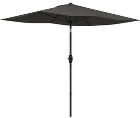 Outsunny Chapéu de Sol de Jardim 300x200x248 cm Proteção UV50+ Inclinável com Teto de Ventilação e Manivela para Terraço Cinza Escuro