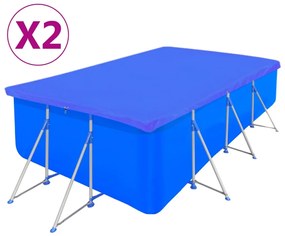 Coberturas de piscina retangulares 2 pcs PE 90 g/m² 400x207 cm