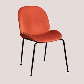 Cadeira de jantar de veludo Pary Vermelho Tijolo & Negro - Sklum