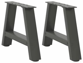 vidaXL Pés para mesa de centro em formato A, 2 peças, antracite, 30x(30-31) cm, aço