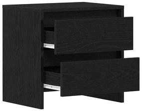 móvel de cabeceira vidaXL Preto Carvalho 45x34x44,5 cm Madeira de Enge