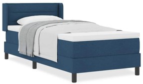Cama Box Spring com Colchão, Azul, 80 x 200 cm, Tecido