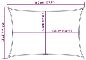 Para-sol estilo vela retangular 160 g/m² 3,5x4,5 m PEAD amarelo