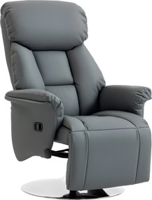 Poltrona de relaxamento reclinável e giratória com apoio para os pés ajustável, até 120 kg, para sala de estar, quarto, cinema em casa, cinzenta