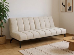Sofá-cama Norsica 773, Bege, Preto, 87x198x95cm, 44 kg, Pernas: Metal