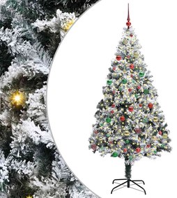 vidaXL Árvore de Natal Artificial Branco 180 cm PVC, Aço e Plástico