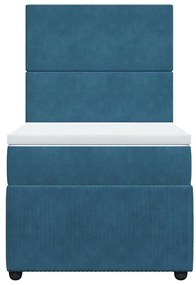 Cama boxspring com colchão 90x200 cm veludo azul