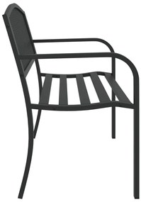 Banco de jardim 119 cm aço preto
