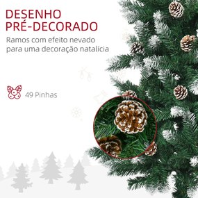 HOMCOM Árvore de Natal Artificial com Neve 180 cm 508 Ramos Realistas