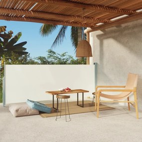 317869 vidaXL Toldo lateral retrátil para pátio 117x300 cm cor creme