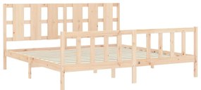 Cama sem colchão 200x200 cm madeira de pinho maciça
