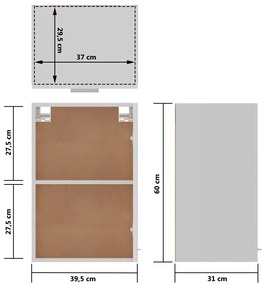 Armário de parede “Lyon” derivados de madeira branco brilhante