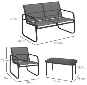 Conjunto de Móveis de Jardim Conjunto de 4 Peças Móveis de Varanda com