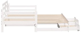 Sofá-cama com gavetão e gavetas sem colchão 80x200 cm branco