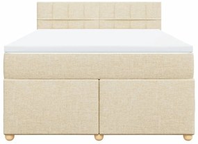 Cama com molas/colchão 140x200 cm tecido cor creme