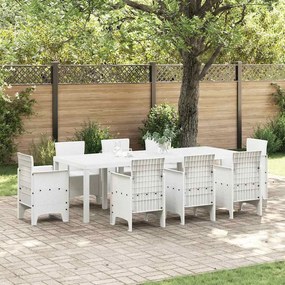 vidaXL Mesa de Jantar para Jardim Branco 250 x 100 x 73 cm vime PE