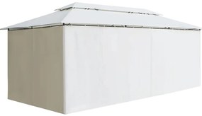 Gazebo com cortinas 600x298x270 cm 180g/m² branco