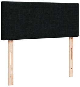 Cama otomana com colchão 120x200 cm tecido preto