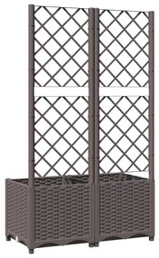 Vaso/floreira jardim c/ treliça 80x40x136 cm PP castanho