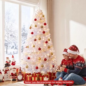 Árvore de Natal, 100 x 100 x 180 cm, Luzes LED Pré-instaladas, Branco