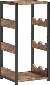 HOMCOM Suporte para 6 garrafas, casier para vinhos com prateleiras onduladas, 22 x 24 x 49,2 cm, marrom rústico | Aosom Portugal