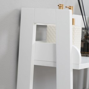 Prateleiras sobre Sanita Prateleiras de Armazenamento para Casa de Banho Lavanderia Estilo Moderno Anti-Tombo 63,5x28x156,2cm Branco