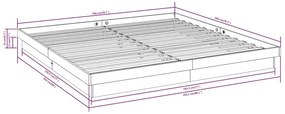 Estrutura de cama sem colchão 200x200 cm madeira maciça