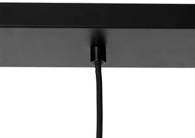 Candeeiro suspenso preto com vidro fumê 23 cm oblongo 3 luzes - Kevin Art Deco