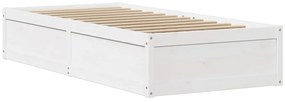 Cama sem colchão 90x190 cm madeira de pinho maciça branco