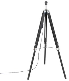 Candeeiro de pé preto sem abajur- TRIPOD Design,Industrial,Retro