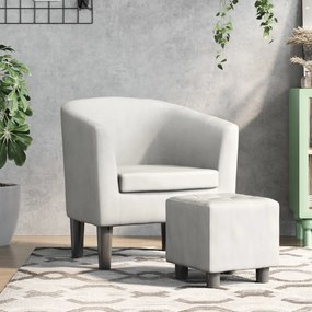 vidaXL Poltrona com apoio de pés couro artificial branco