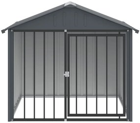 Casota para cães com teto 117x103x102 cm aço galvanizado preto