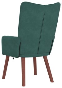 Cadeira Relaxante vidaXL Veludo Verde Escuro