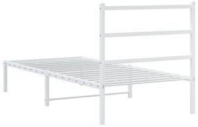 Estrutura de cama com cabeceira 90x200 cm metal branco