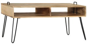 Mesa de centro em madeira de mangueira maciça 100x60x45 cm