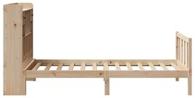 Cama com estante sem colchão 75x190 cm pinho maciço