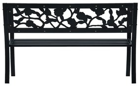 Banco jardim 125 cm aço preto